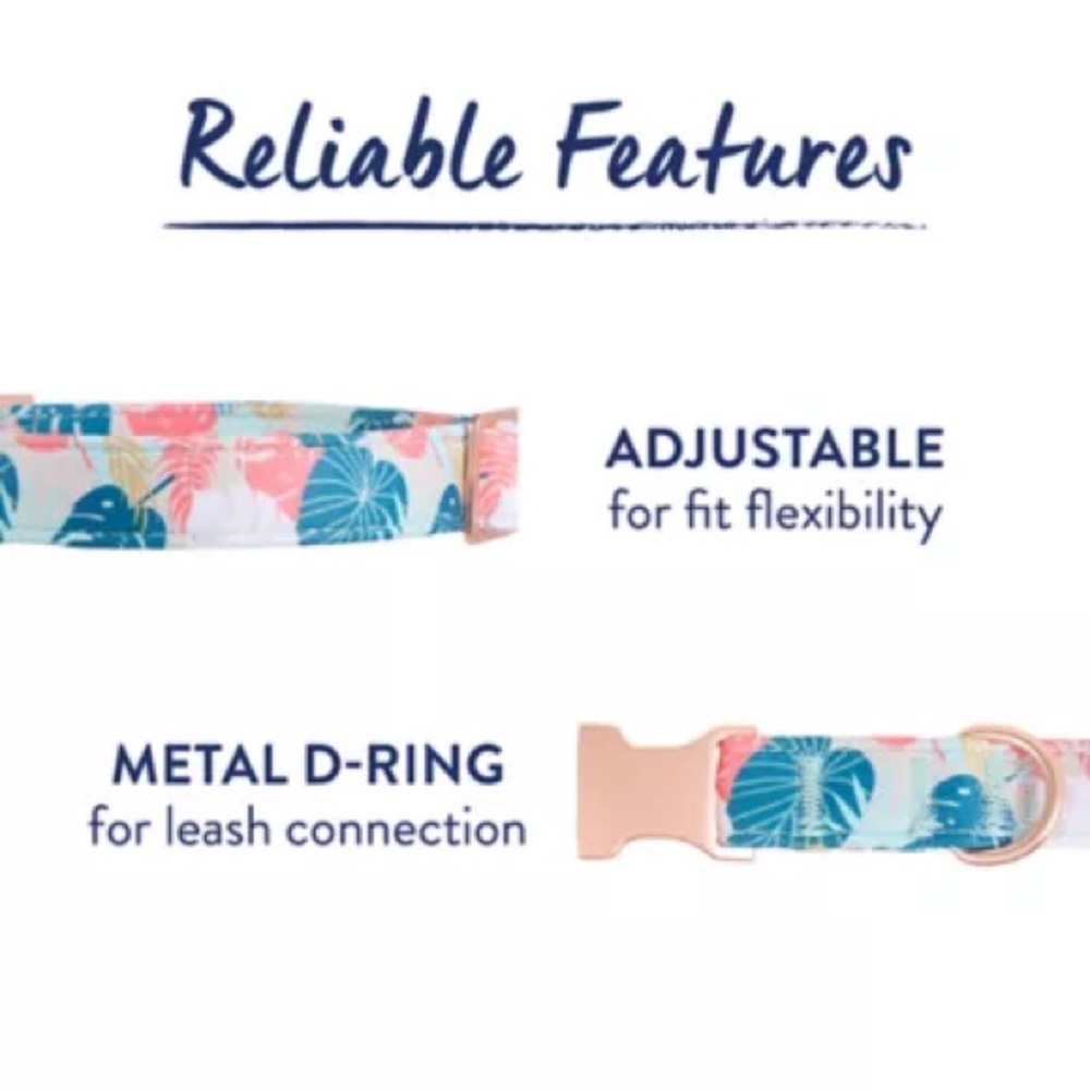 Dog Collar, Tropical Leaves Design, Size Medium — Top Paw - Picture 5 of 13